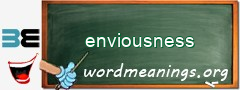 WordMeaning blackboard for enviousness